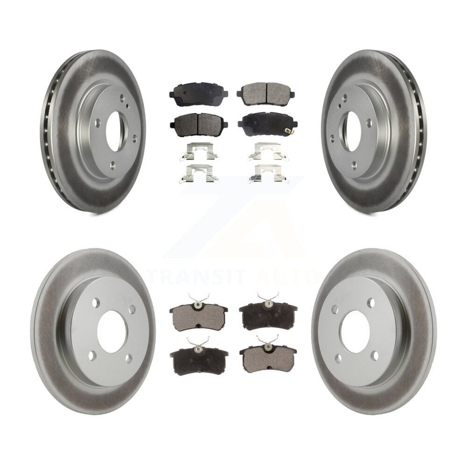 Front Rear Coated Disc Brake Rotors And Ceramic Pads Kit For Ford Fiesta KGT-100719