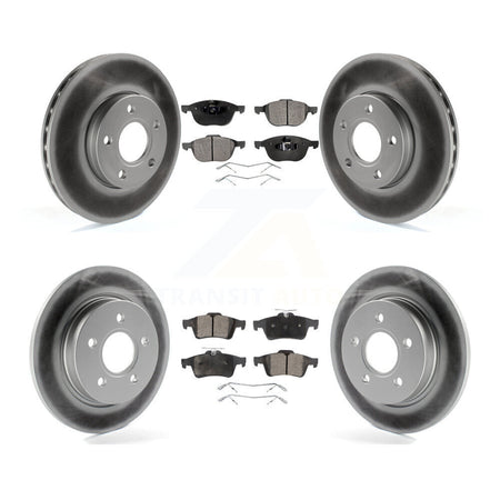 Front Rear Coated Disc Brake Rotors And Ceramic Pads Kit For Ford Focus KGT-100720