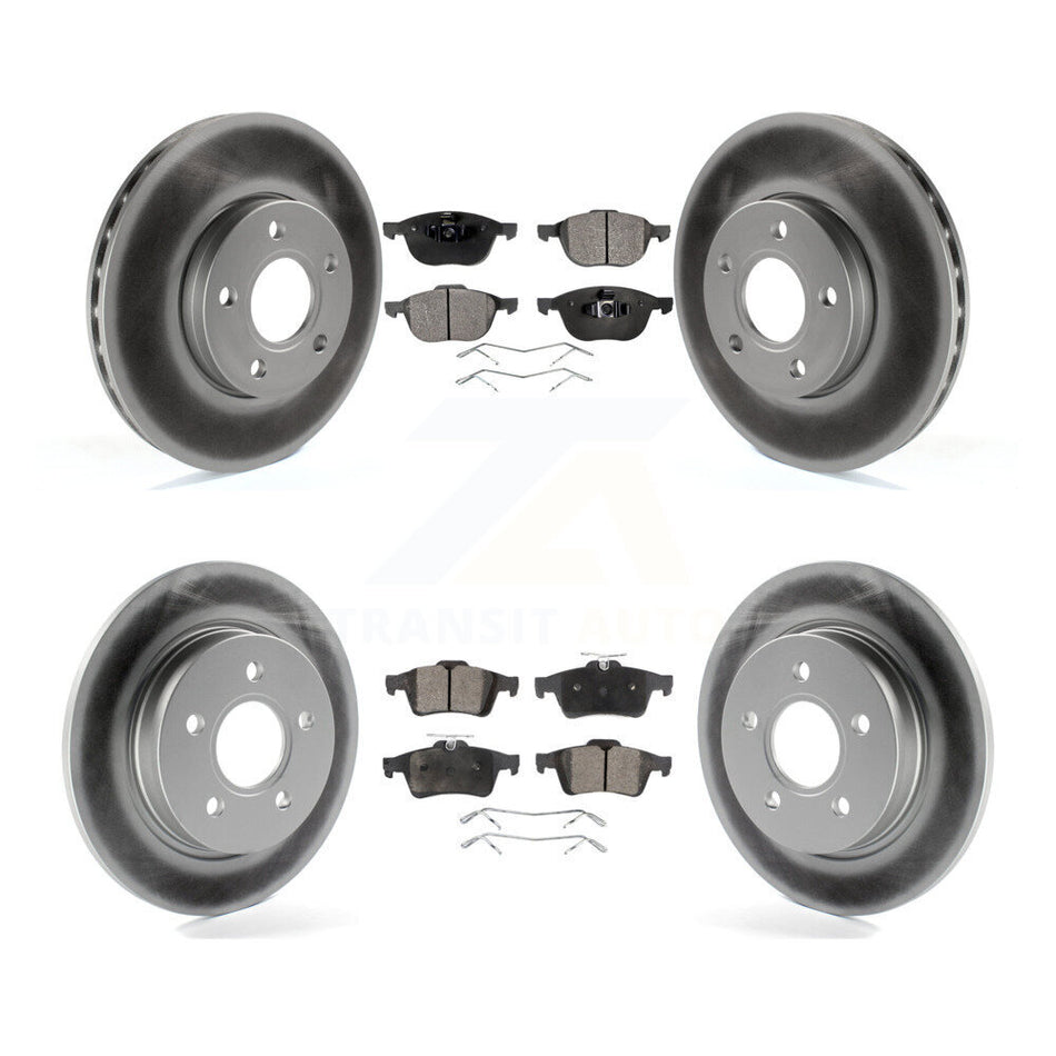 Front Rear Coated Disc Brake Rotors And Ceramic Pads Kit For Ford Focus KGT-100720