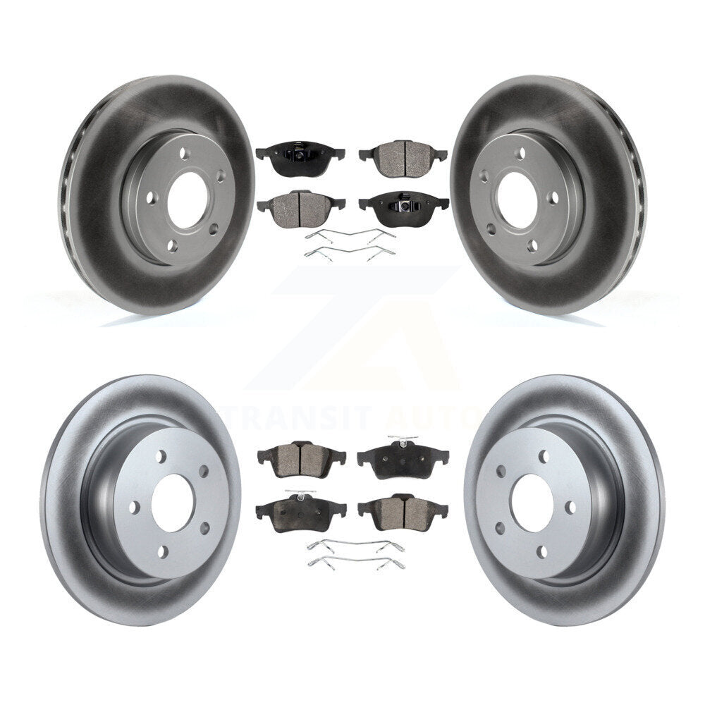 Front Rear Coated Disc Brake Rotors And Ceramic Pads Kit For Ford C-Max KGT-100721