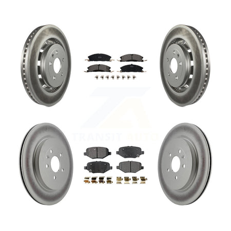 Front Rear Coated Brake Rotors Ceramic Pad Kit For Ford Explorer Flex Taurus Police Sedan KGT-100724