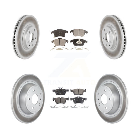 Front Rear Coated Disc Brake Rotors And Ceramic Pads Kit For Ford Fusion Lincoln MKZ KGT-100725