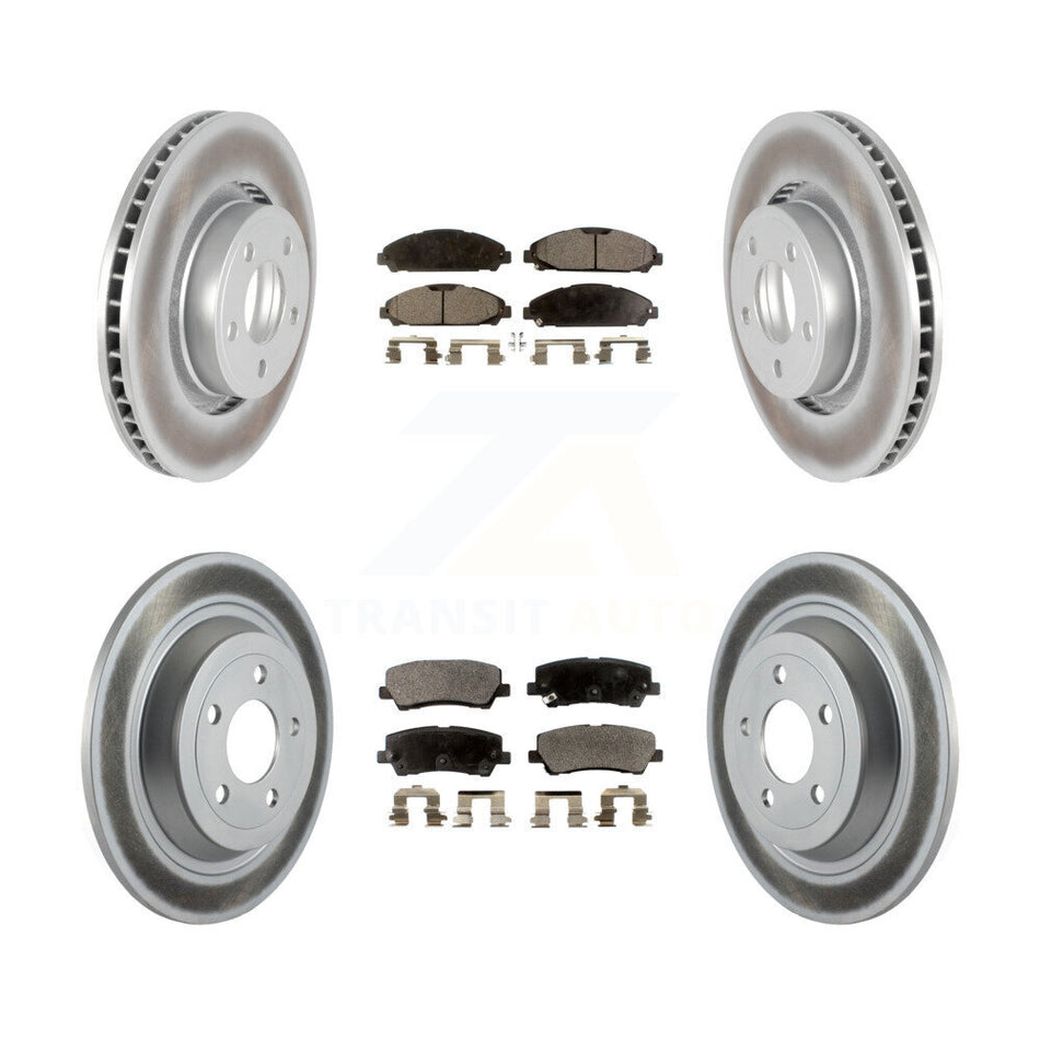 Front Rear Coated Disc Brake Rotors And Ceramic Pads Kit For Ford Mustang V6 with 3.7L KGT-100731