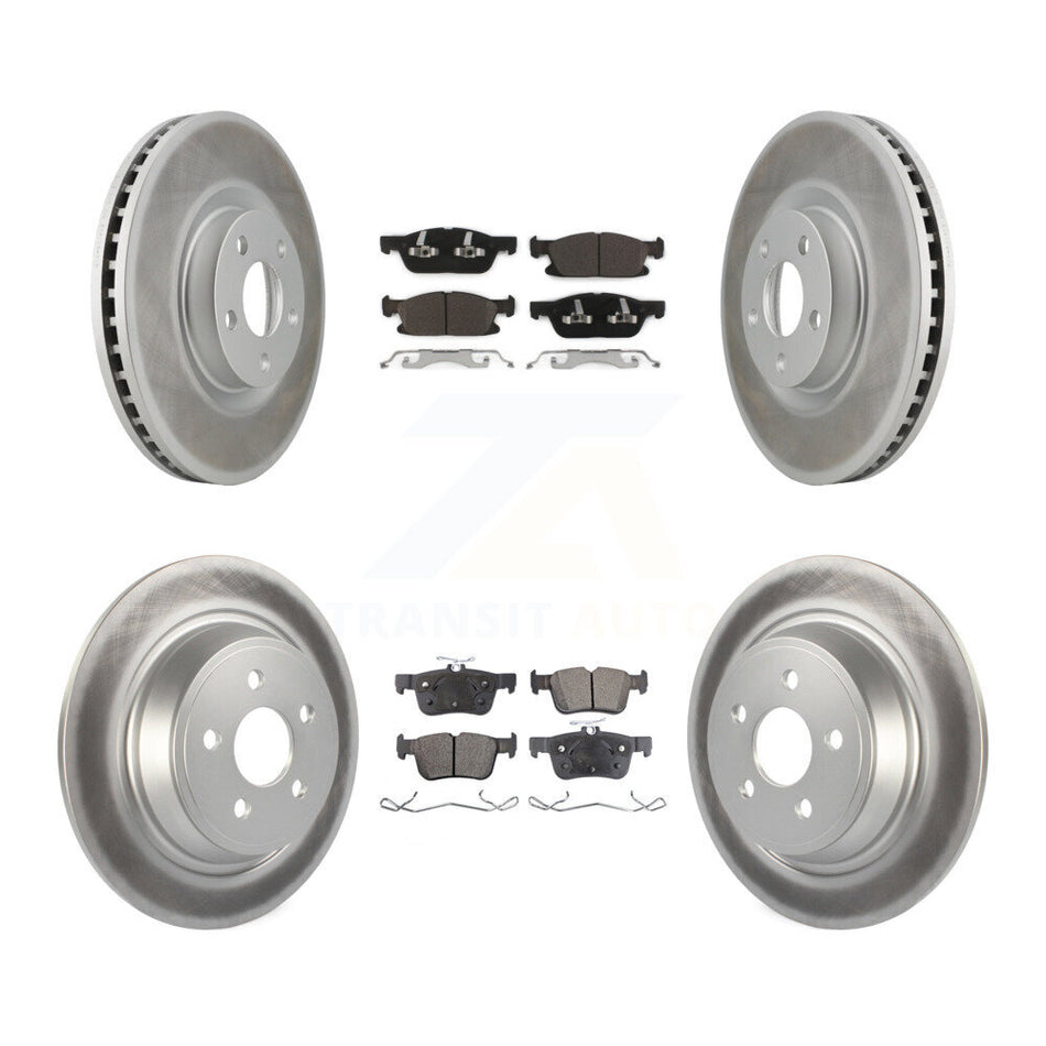 Front Rear Coat Brake Rotor Ceramic Pad Kit For Ford Edge With 316mm Diameter KGT-100732