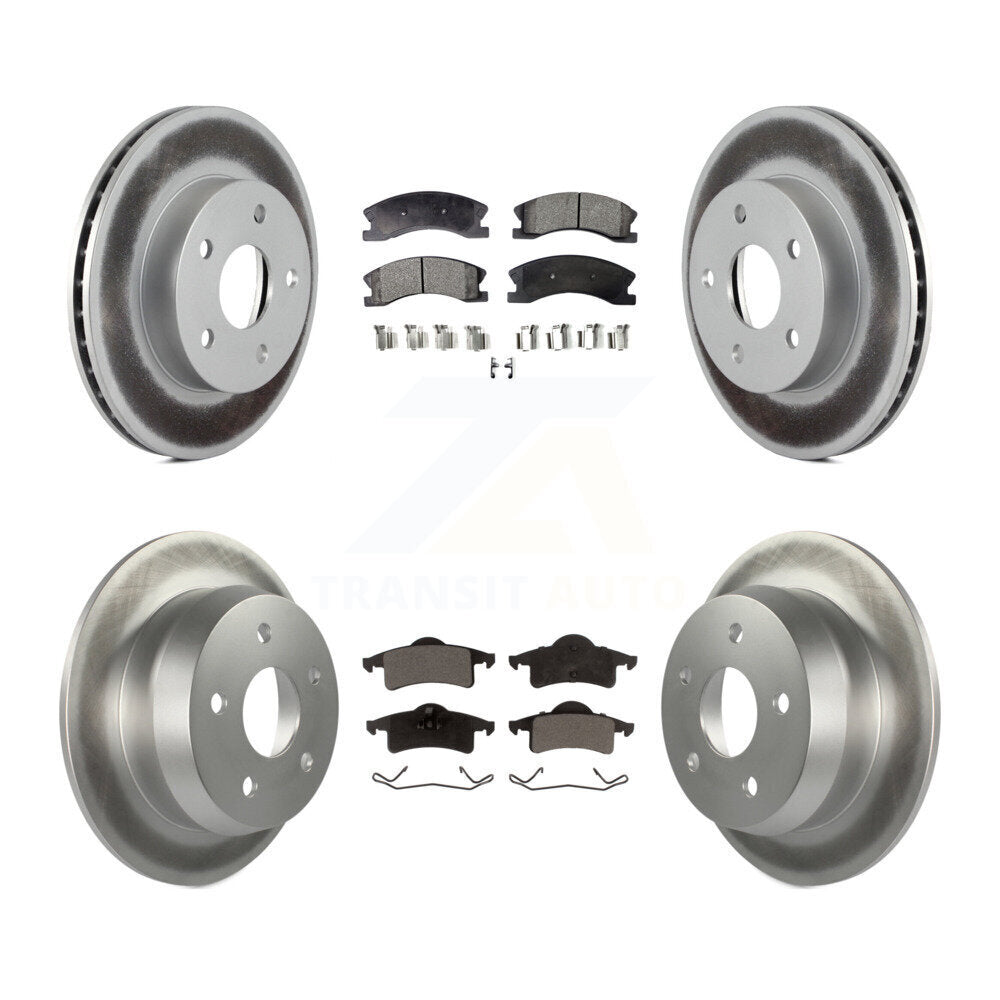 Front Rear Coated Disc Brake Rotors And Ceramic Pads Kit For Jeep Grand Cherokee KGT-100743