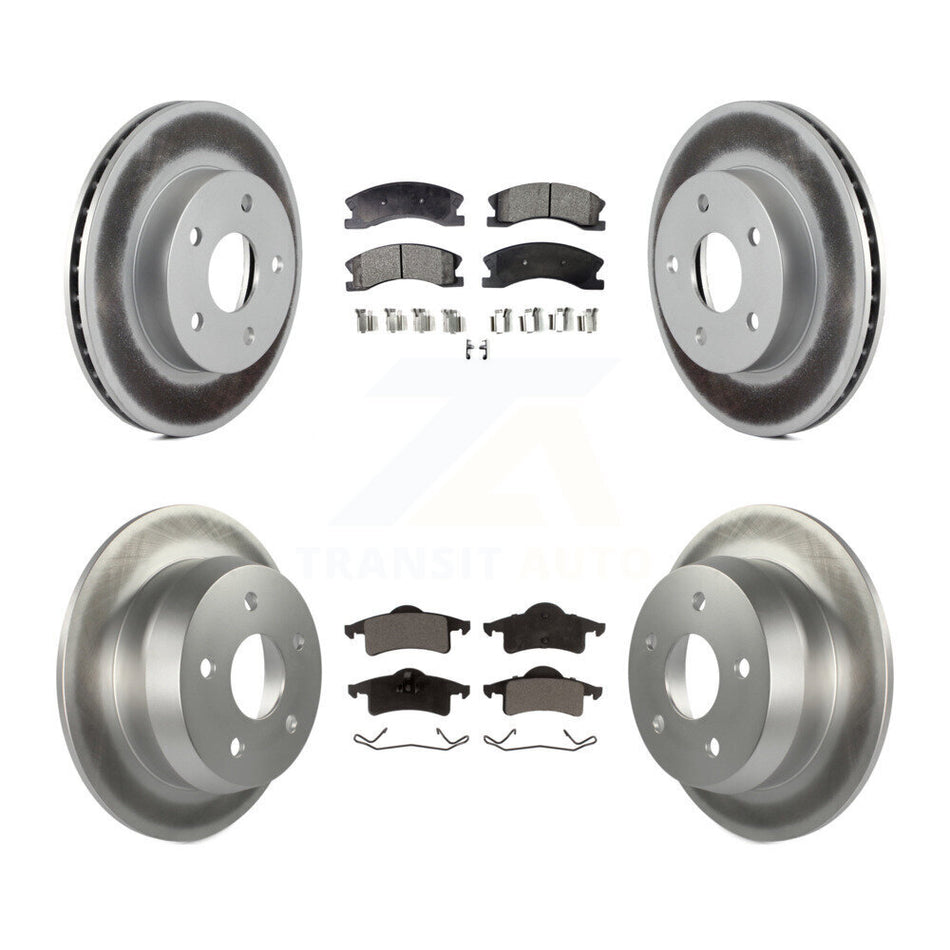 Front Rear Coated Disc Brake Rotors And Ceramic Pads Kit For Jeep Grand Cherokee KGT-100743
