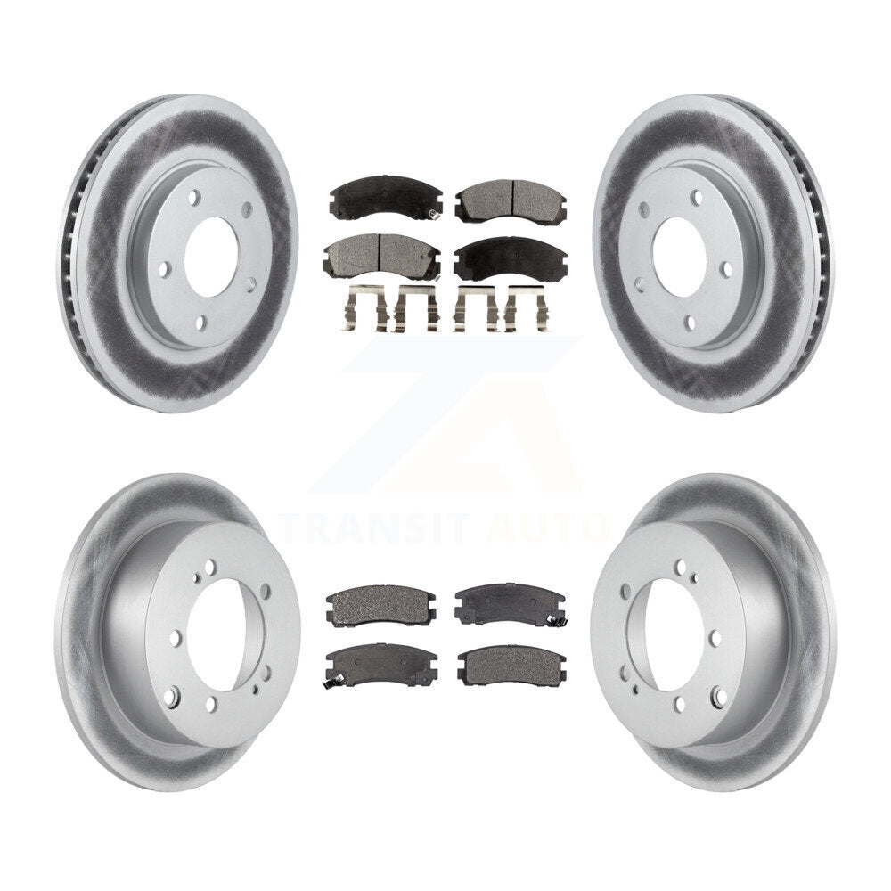 Front Rear Coated Disc Brake Rotors And Ceramic Pads Kit For 2000 Mitsubishi Eclipse 3.0L KGT-100744