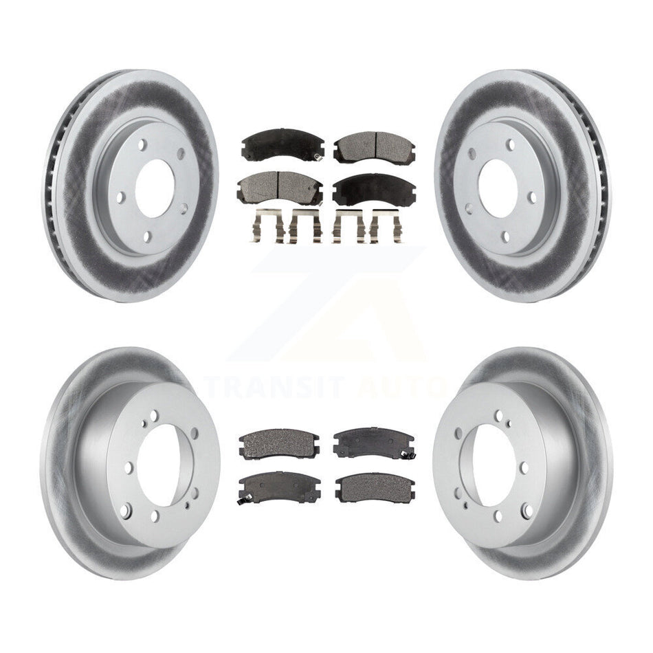 Front Rear Coated Disc Brake Rotors And Ceramic Pads Kit For 2000 Mitsubishi Eclipse 3.0L KGT-100744