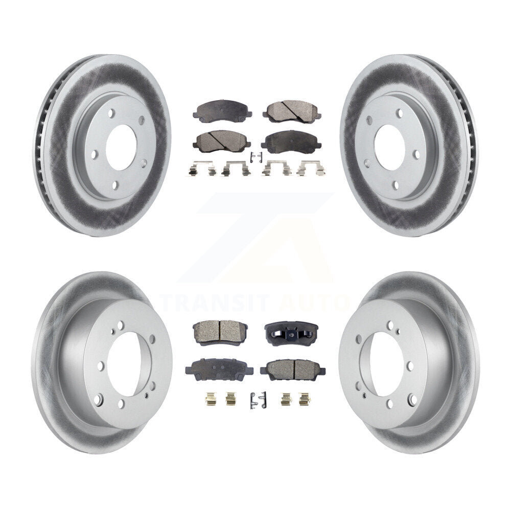 Front Rear Coated Disc Brake Rotors And Ceramic Pads Kit For Mitsubishi Lancer KGT-100745