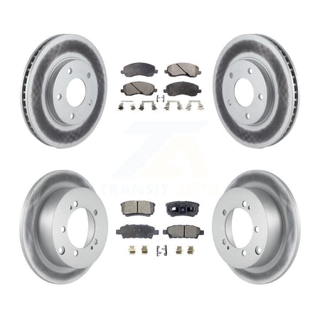 Front Rear Coated Disc Brake Rotors And Ceramic Pads Kit For Mitsubishi Lancer KGT-100745