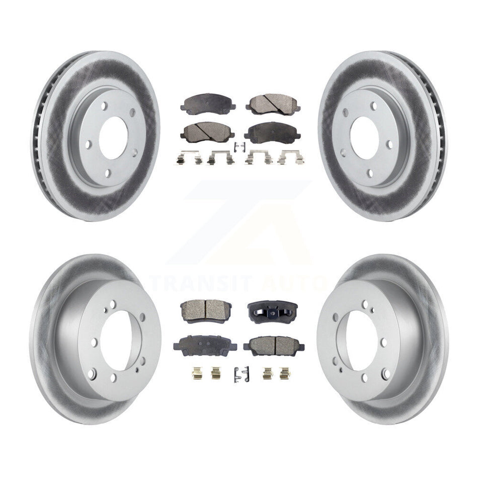 Front Rear Coated Disc Brake Rotors And Ceramic Pads Kit For Mitsubishi Lancer KGT-100745