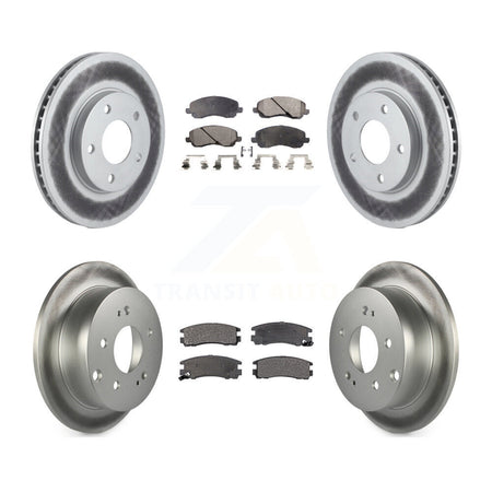 Front Rear Coated Disc Brake Rotors And Ceramic Pads Kit For Mitsubishi Galant KGT-100747