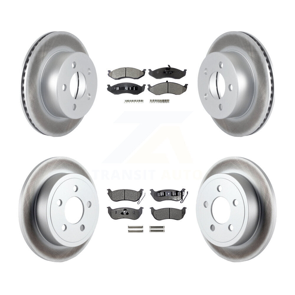 Front Rear Coated Disc Brake Rotors Ceramic Pad Kit For Jeep Wrangler TJ rear brakes KGT-100748
