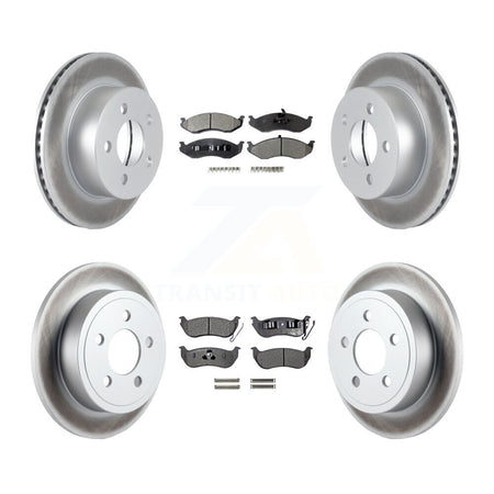 Front Rear Coated Disc Brake Rotors Ceramic Pad Kit For Jeep Wrangler TJ rear brakes KGT-100748
