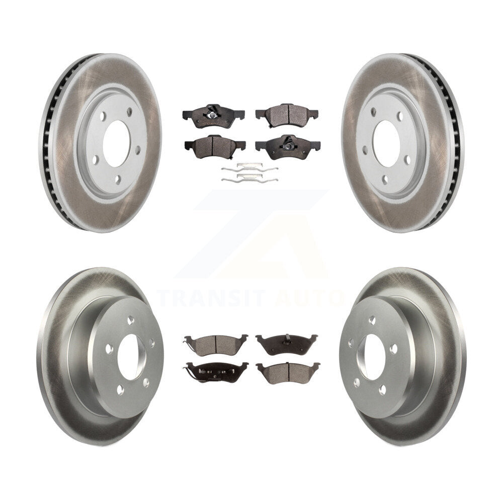 Front Rear Coat Disc Brake Rotors Ceramic Pad Kit For Dodge Grand Caravan Chrysler Town & KGT-100754