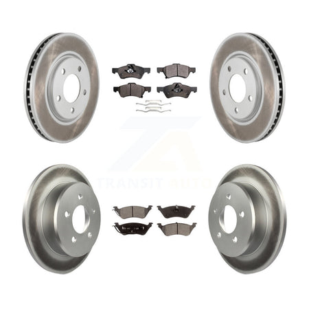 Front Rear Coat Disc Brake Rotors Ceramic Pad Kit For Dodge Grand Caravan Chrysler Town & KGT-100754