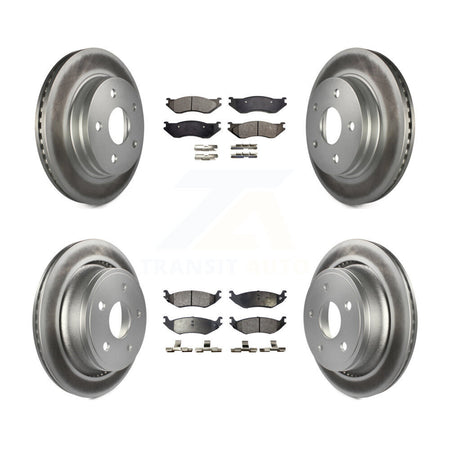 Front Rear Coated Disc Brake Rotors And Ceramic Pads Kit For Dodge Ram 1500 KGT-100756