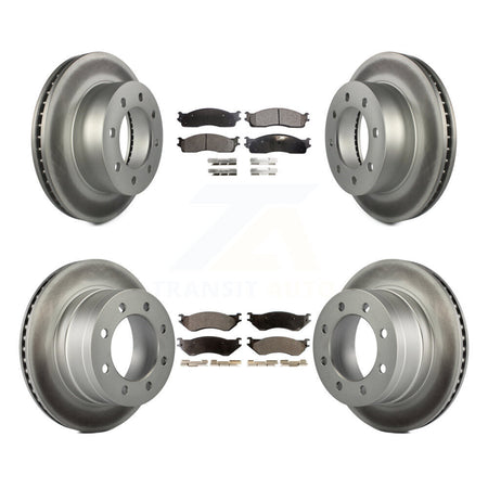 Front Rear Coated Disc Brake Rotors And Ceramic Pads Kit For Dodge Ram 1500 3500 2500 KGT-100758