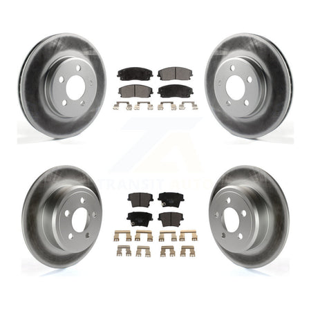Front Rear Coated Brake Rotor & Ceramic Pad Kit For Dodge Charger Chrysler 300 Challenger KGT-100761
