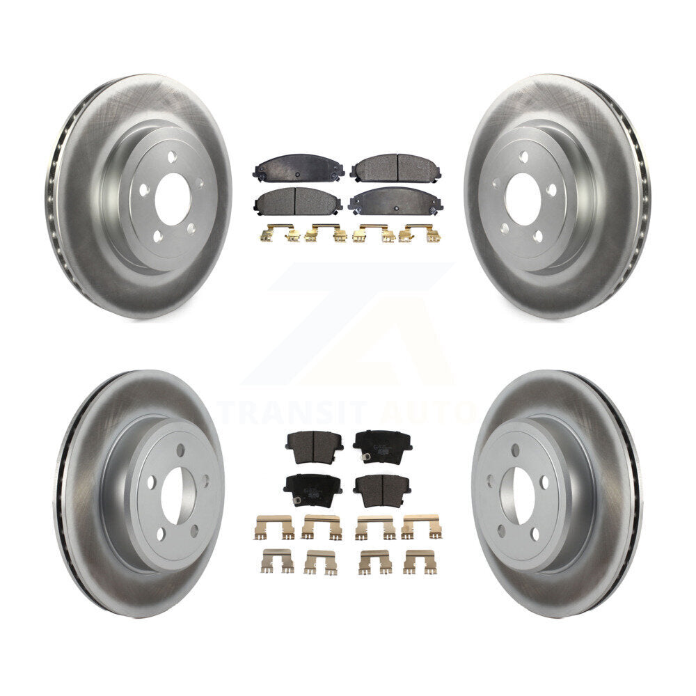 Front Rear Coated Brake Rotor & Ceramic Pad Kit For Dodge Charger Chrysler 300 Challenger KGT-100764