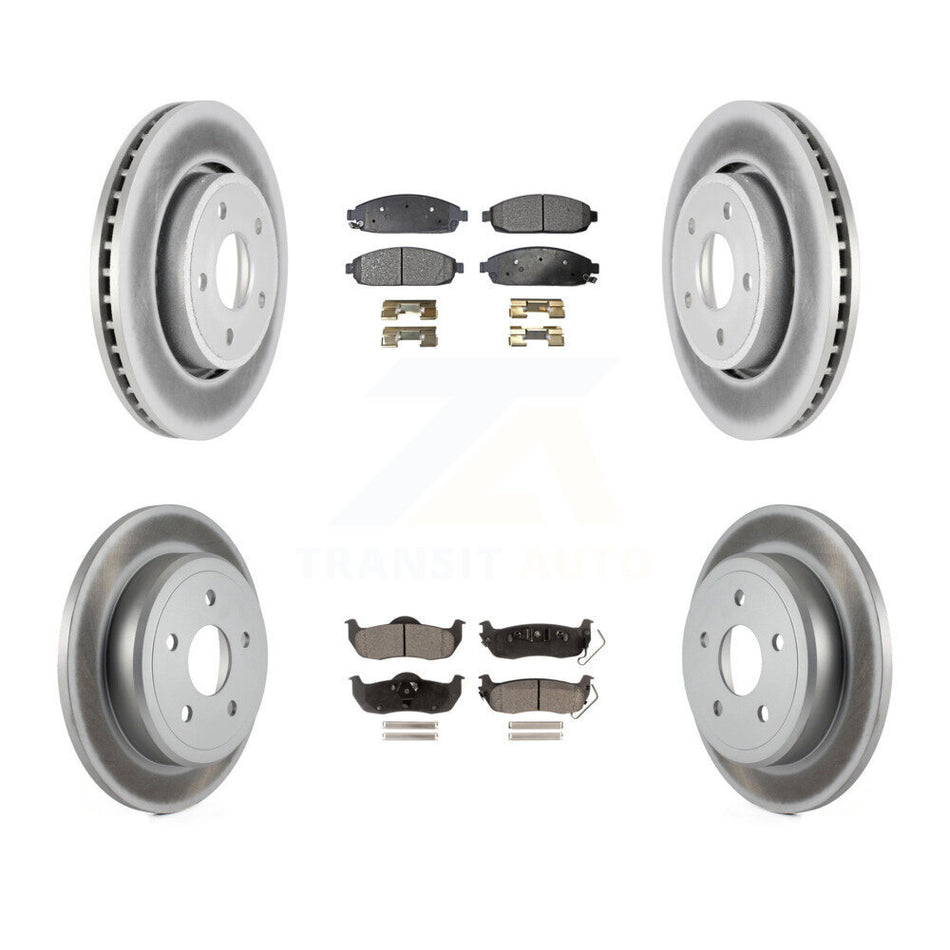 Front Rear Coated Disc Brake Rotors And Ceramic Pad Kit For Jeep Grand Cherokee Commander KGT-100766