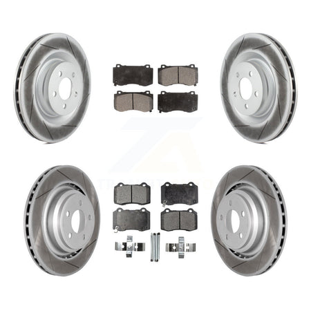 Front Rear Coated Brake Rotor & Ceramic Pad Kit For Dodge Charger Chrysler 300 Challenger KGT-100769