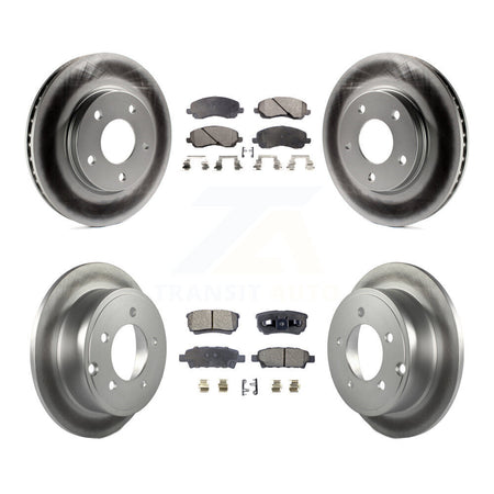 Front Rear Coated Disc Brake Rotors & Ceramic Pad Kit For Mitsubishi Lancer Dodge Caliber KGT-100773
