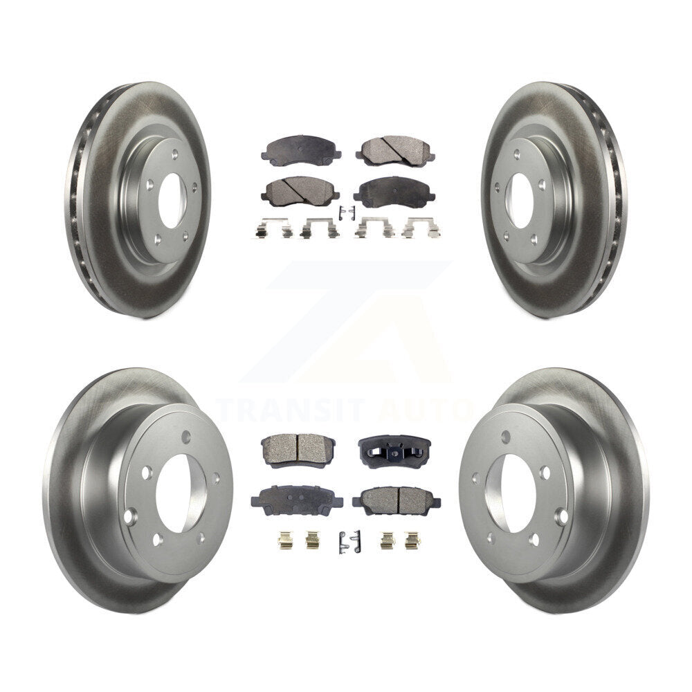 Front Rear Coated Brake Rotors Ceramic Pad Kit For Jeep Patriot Compass Dodge Caliber 200 KGT-100775
