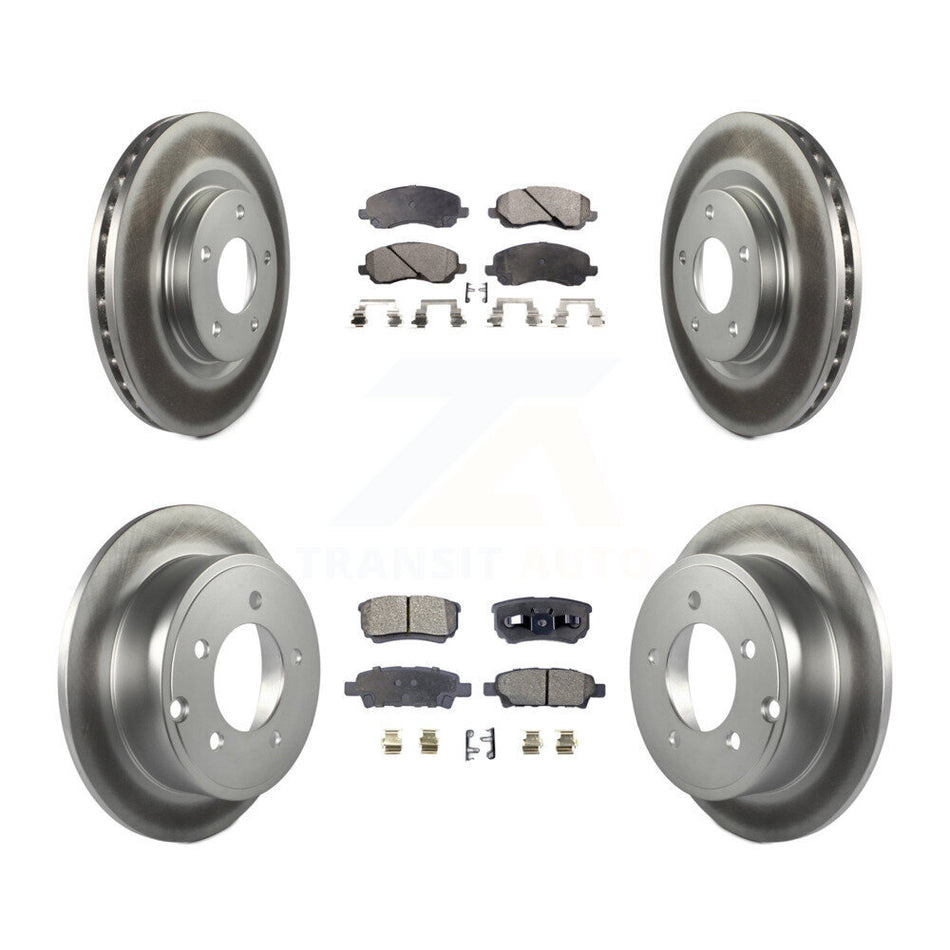 Front Rear Coated Brake Rotors Ceramic Pad Kit For Jeep Patriot Compass Dodge Caliber 200 KGT-100775