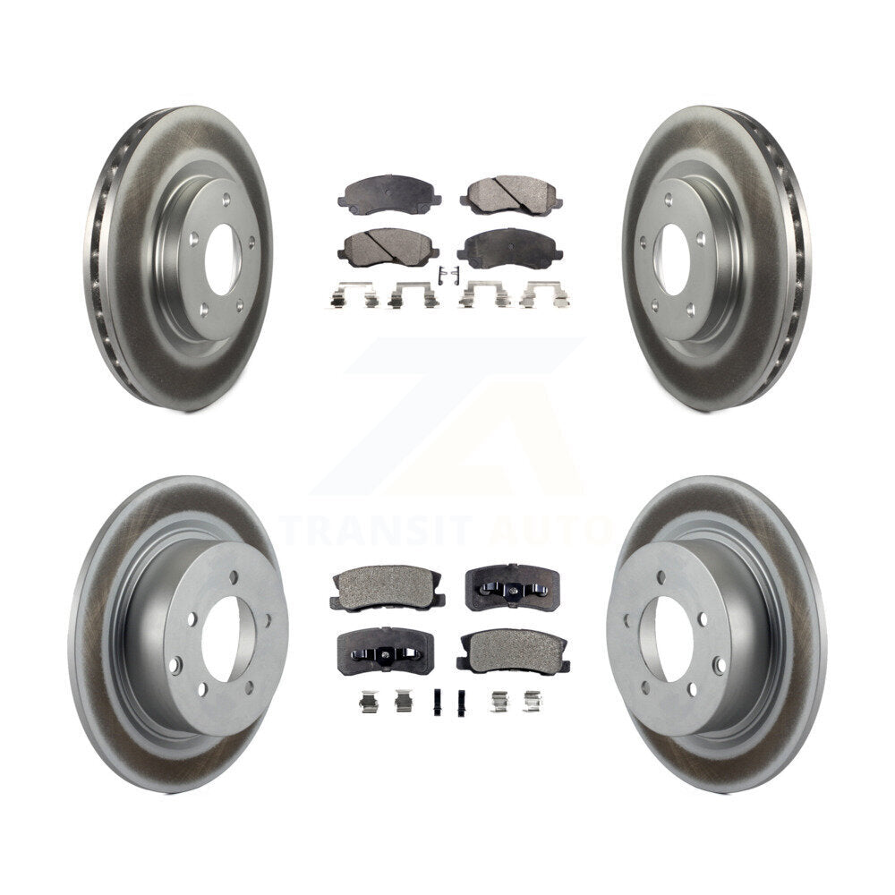 Front Rear Coated Brake Rotors Ceramic Pad Kit For Jeep Mitsubishi Patriot Lancer Compass KGT-100776