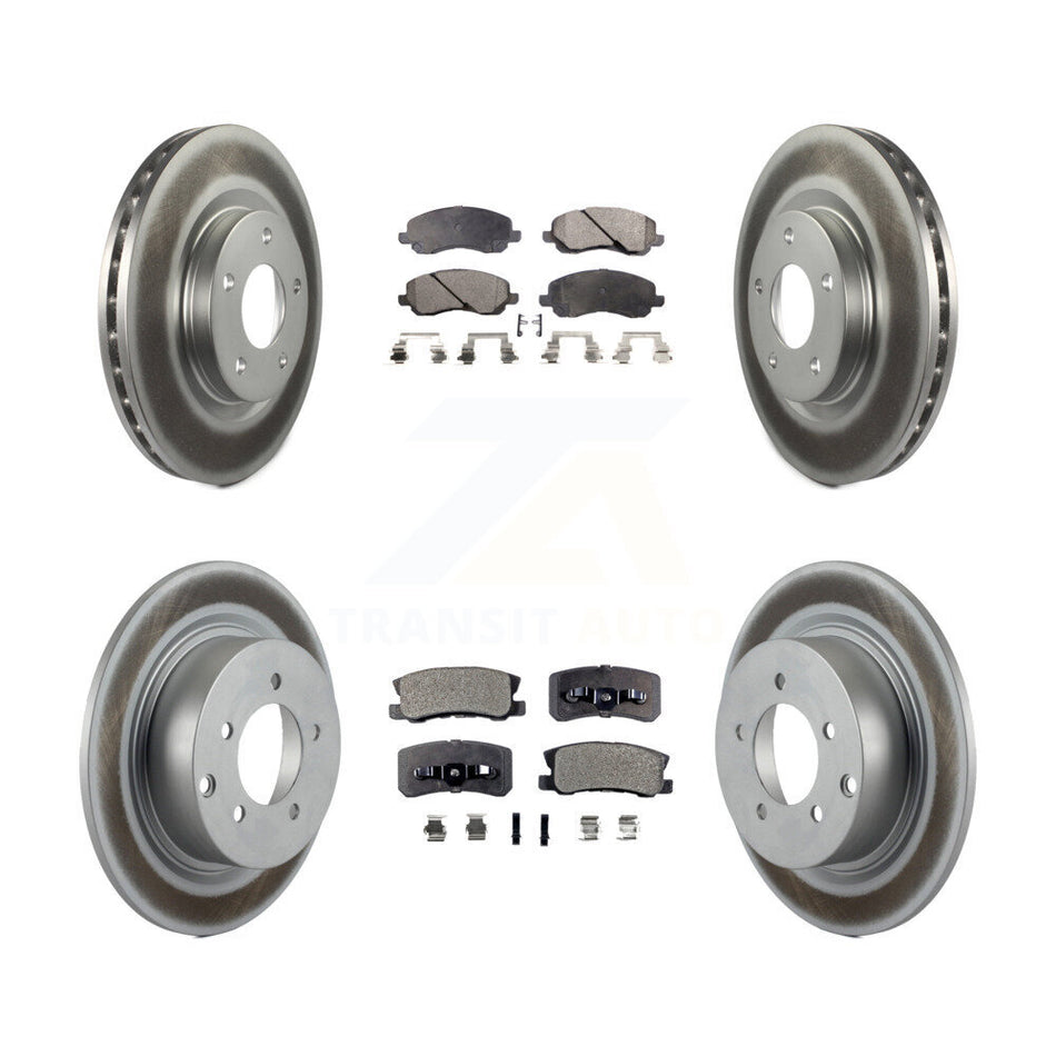 Front Rear Coated Brake Rotors Ceramic Pad Kit For Jeep Mitsubishi Patriot Lancer Compass KGT-100776