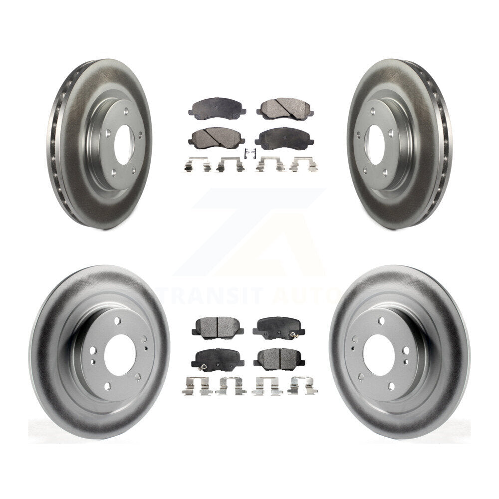 Front Rear Coated Disc Brake Rotor And Ceramic Pad Kit For Mitsubishi RVR Outlander Sport KGT-100779