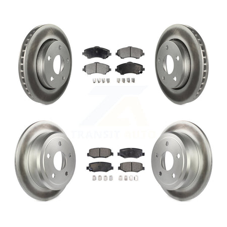 Front Rear Coated Disc Brake Rotors And Ceramic Pads Kit For Jeep Wrangler KGT-100780