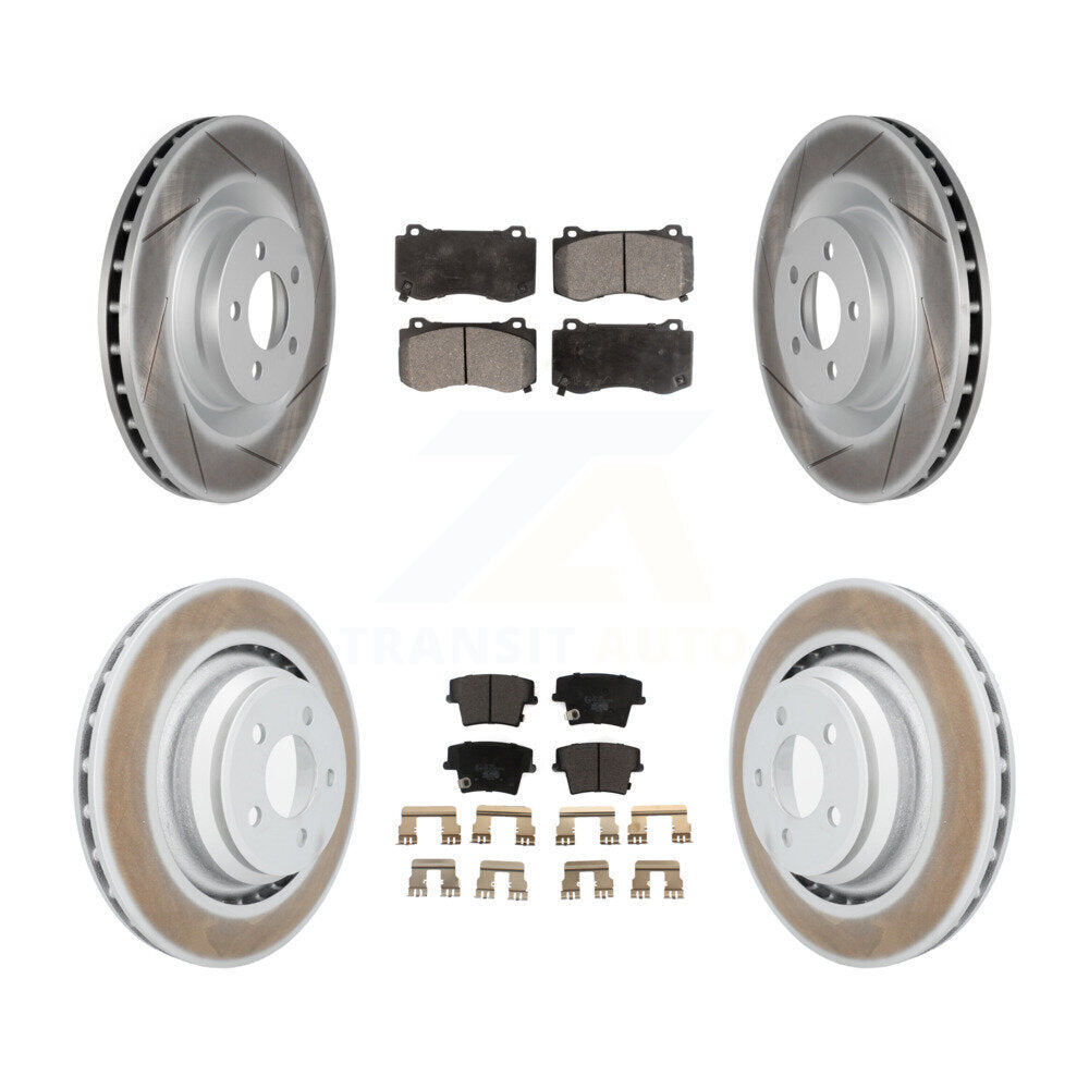Front Rear Coat Brake Rotors Ceramic Pad Kit For 15 Dodge Charger R T Scat Pack with 6.4L KGT-100785
