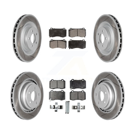 Front Rear Coated Brake Rotor & Ceramic Pad Kit For Dodge Charger Chrysler 300 Challenger KGT-100786