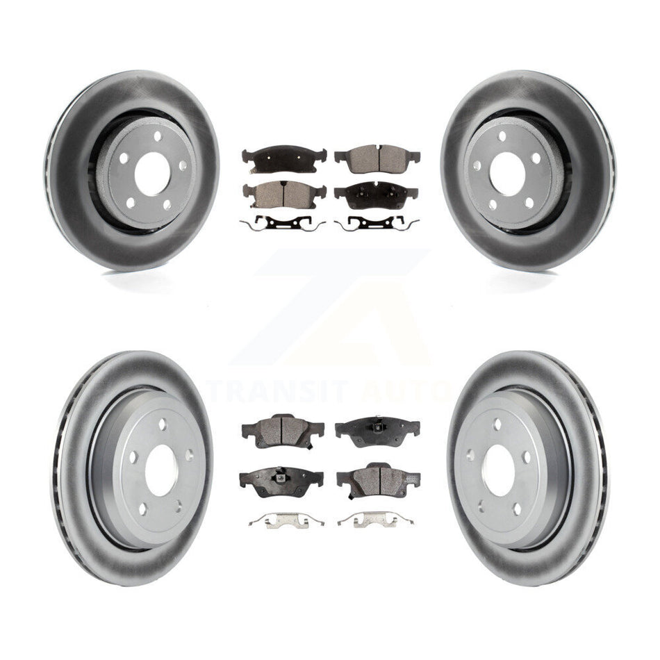 Front Rear Coated Disc Brake Rotors And Ceramic Pads Kit For Jeep Grand Cherokee WK KGT-100793