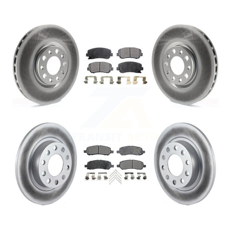 Front Rear Coated Disc Brake Rotors And Ceramic Pads Kit For 2013-2016 Dodge Dart KGT-100797