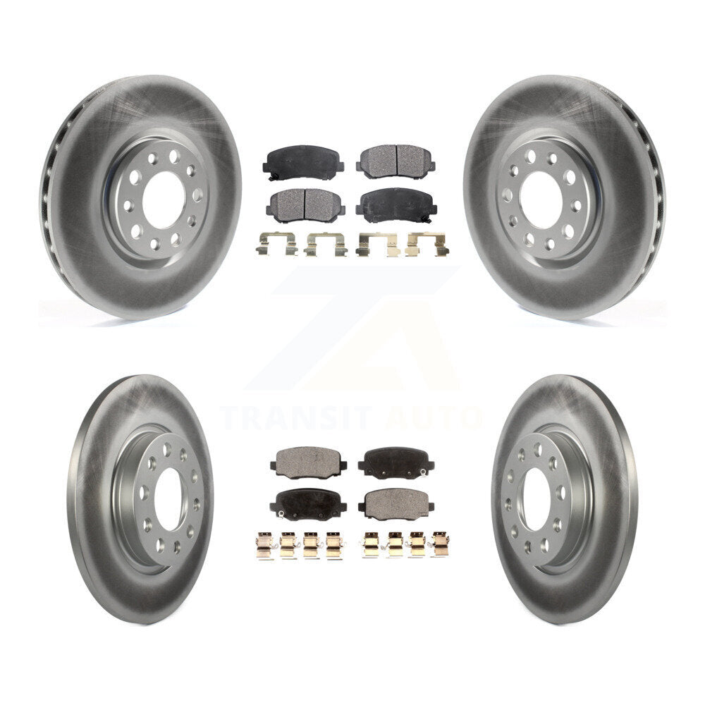 Front Rear Coated Disc Brake Rotors And Ceramic Pads Kit For Chrysler 200 KGT-100798