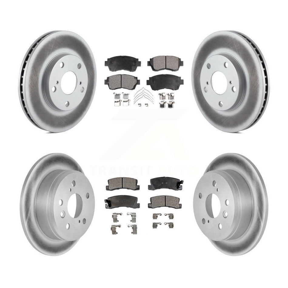 Front Rear Coated Disc Brake Rotors And Ceramic Pads Kit For Toyota Camry KGT-100803