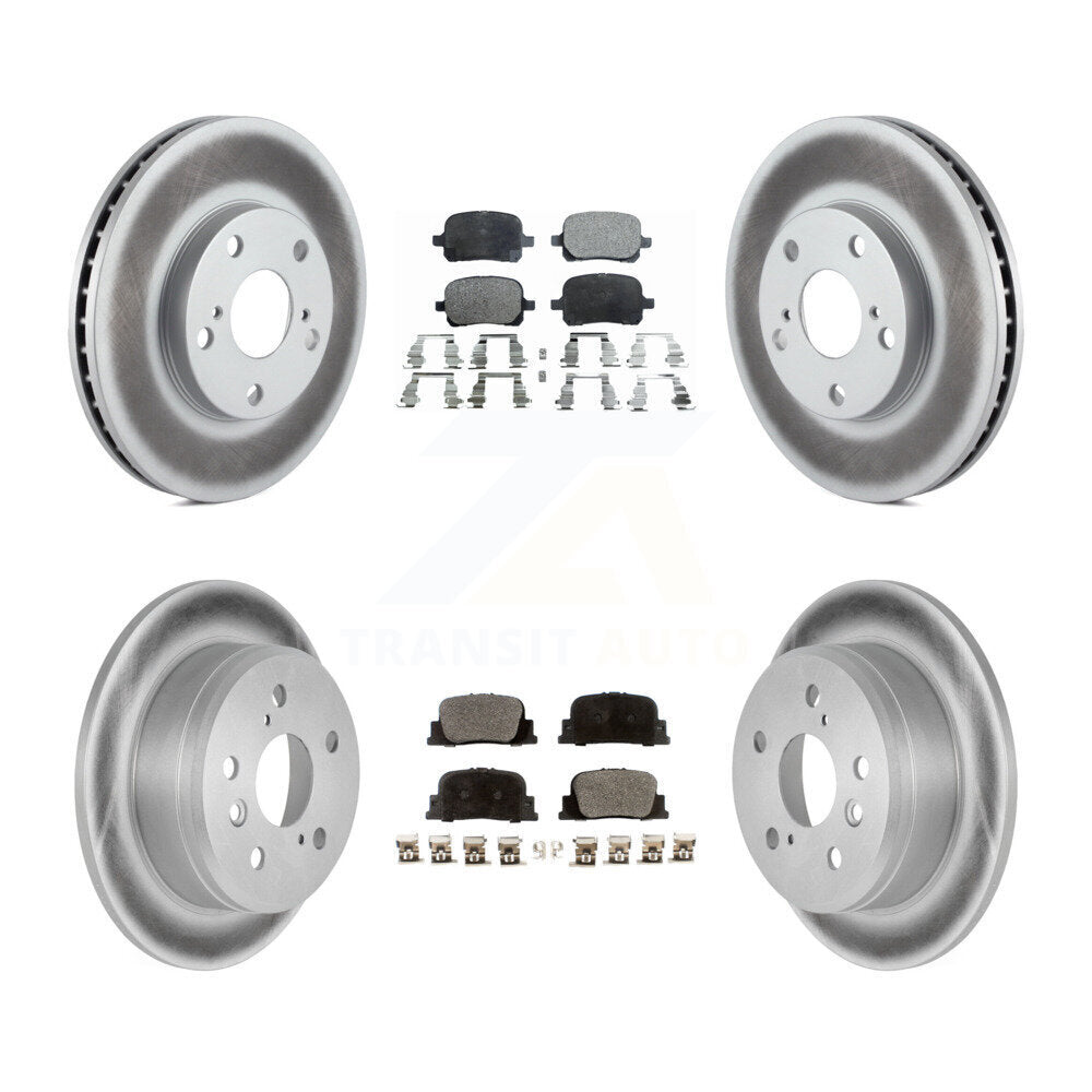 Front Rear Coated Disc Brake Rotors And Ceramic Pads Kit For Toyota Camry Lexus ES300 KGT-100806