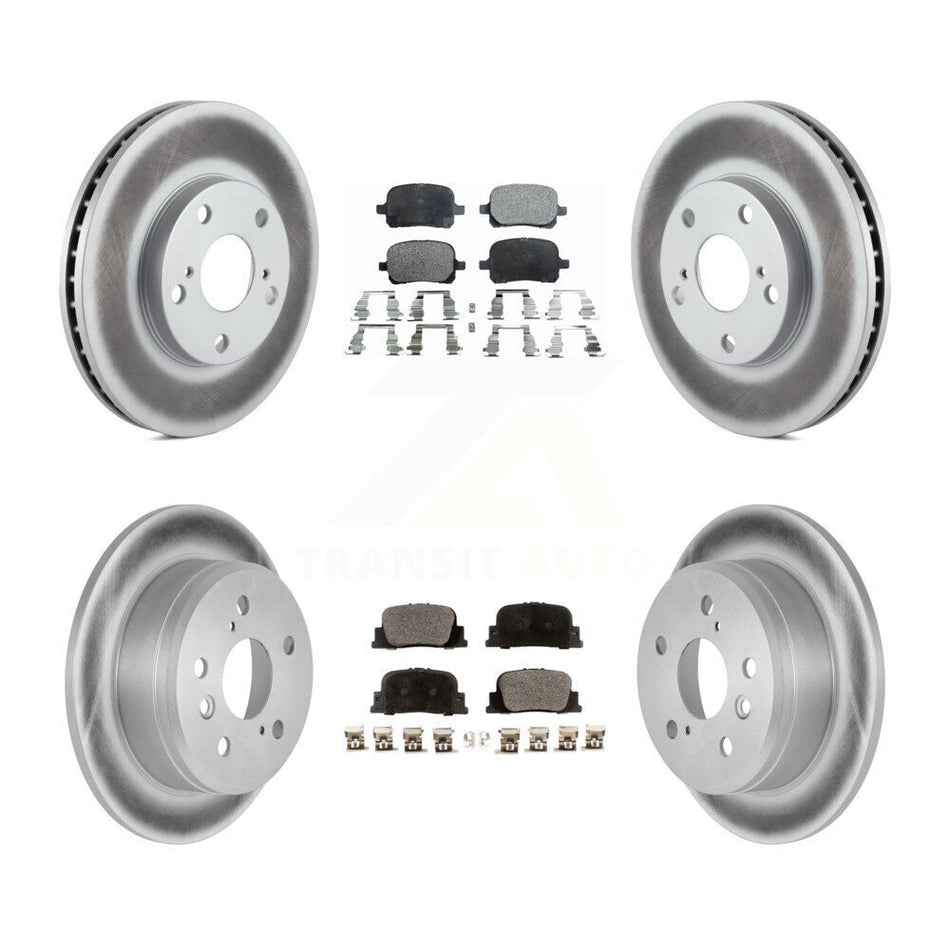 Front Rear Coated Disc Brake Rotors And Ceramic Pads Kit For Toyota Camry Lexus ES300 KGT-100806