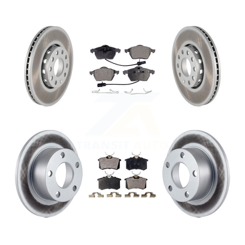 Front Rear Coated Disc Brake Rotors And Ceramic Pads Kit For Volkswagen Passat Audi A6 KGT-100818