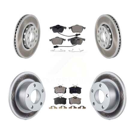 Front Rear Coated Disc Brake Rotors And Ceramic Pads Kit For Volkswagen Passat Audi A6 KGT-100818