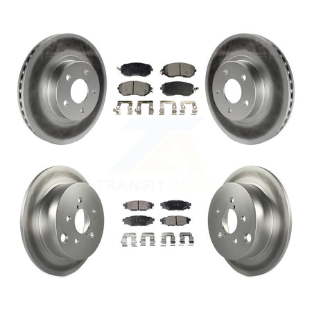 Front Rear Coated Disc Brake Rotors And Ceramic Pads Kit For Subaru Impreza KGT-100826