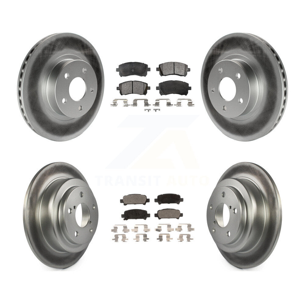 Front Rear Coated Disc Brake Rotors And Ceramic Pads Kit For Subaru Forester Impreza KGT-100828