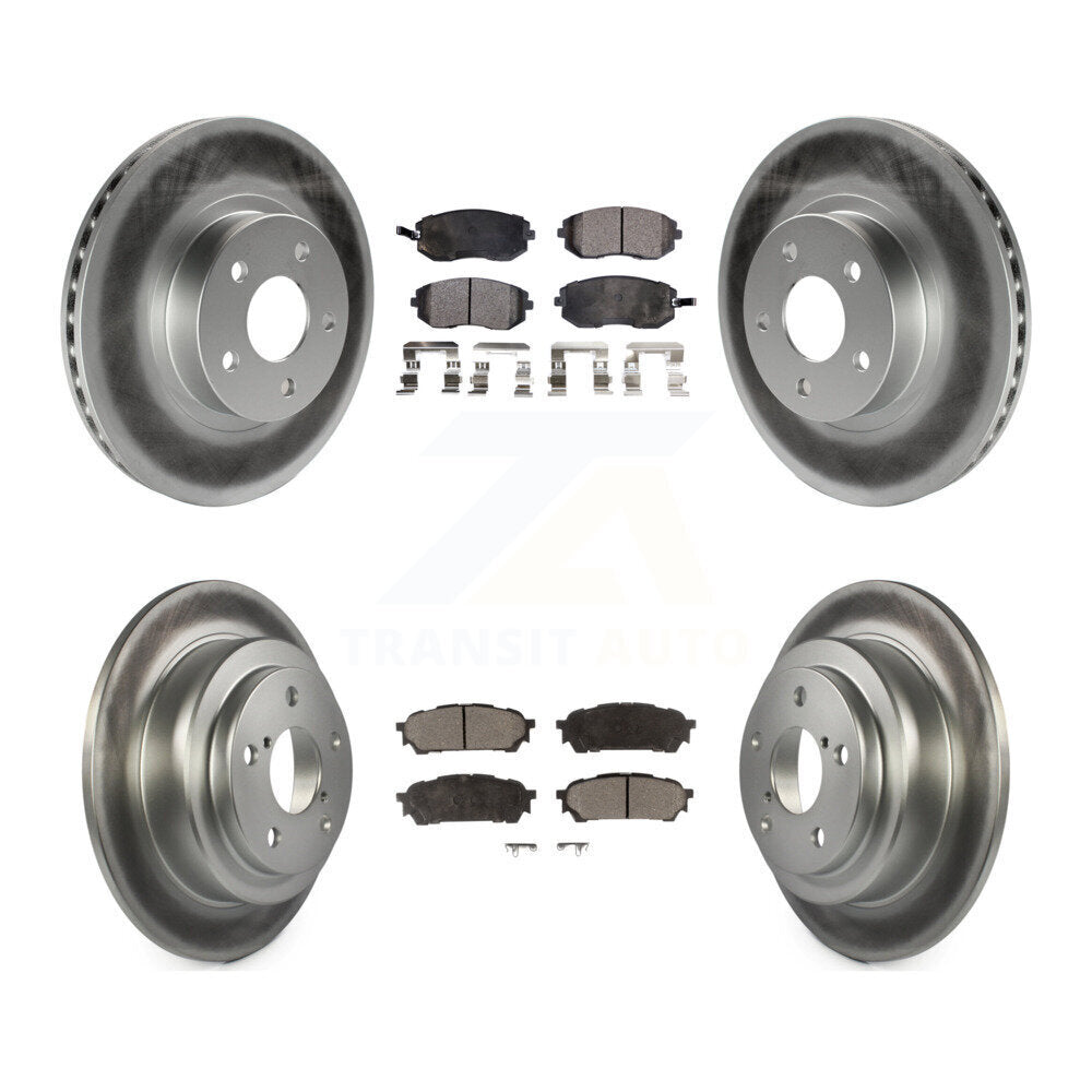 Front Rear Coated Disc Brake Rotors And Ceramic Pads Kit For Subaru Impreza Saab 9-2X KGT-100830