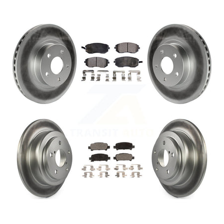 Front Rear Coated Disc Brake Rotors And Ceramic Pads Kit For Subaru Impreza Outback RS TS KGT-100831