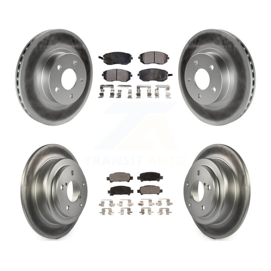 Front Rear Coated Disc Brake Rotors And Ceramic Pads Kit For Subaru Impreza Outback RS TS KGT-100831
