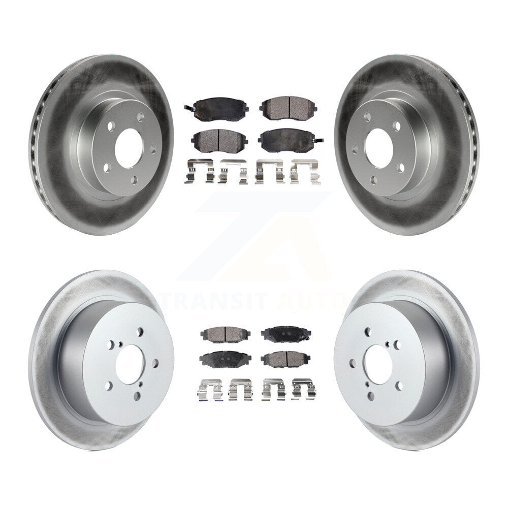 Front Rear Coated Disc Brake Rotors And Ceramic Pads Kit For 2005 Subaru Legacy i/Limited KGT-100833