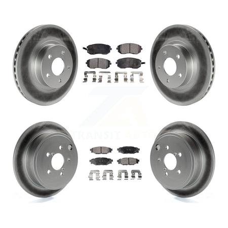 Front Rear Coated Disc Brake Rotors And Ceramic Pads Kit For Subaru Impreza KGT-100834